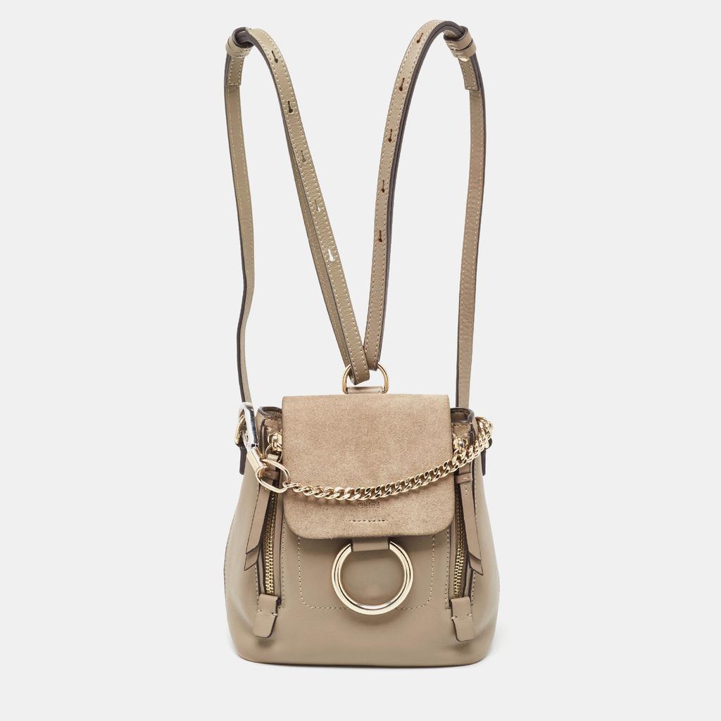 Chloe Chloe Grey Leather and Suede Faye Backpack
