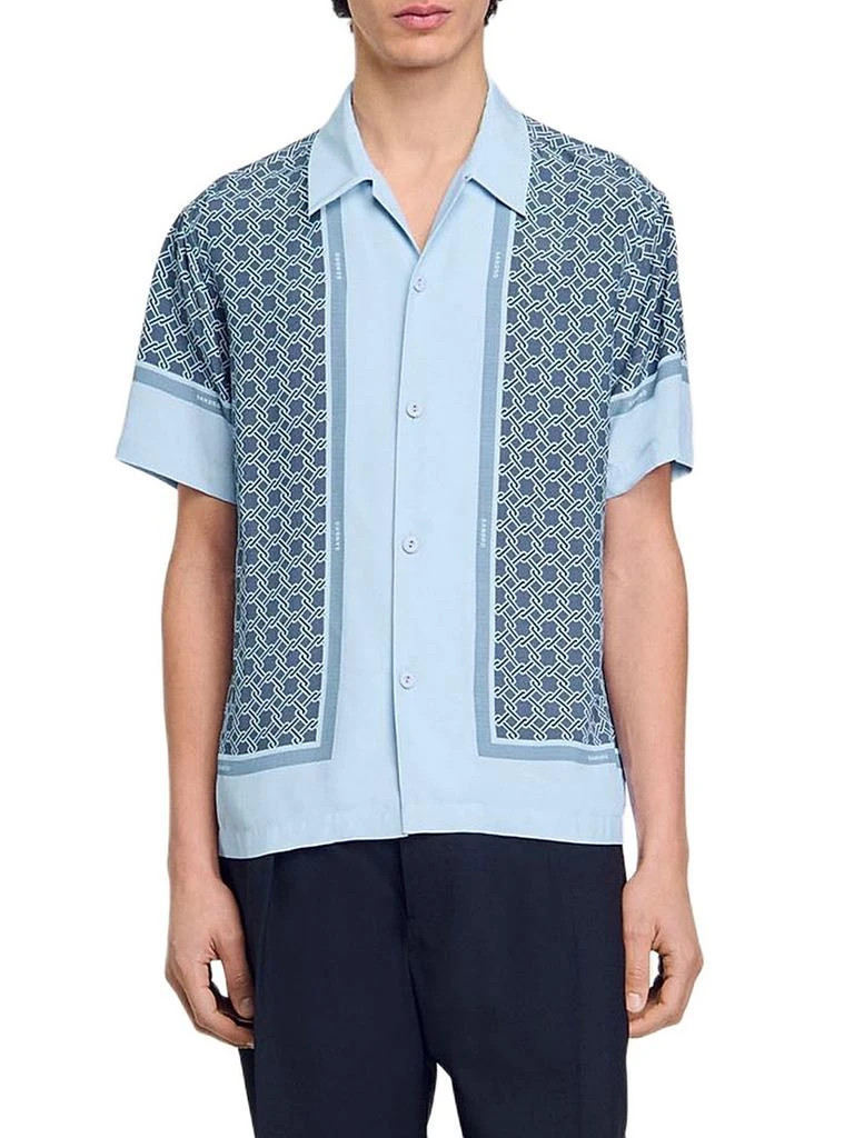 Sandro Short Sleeved Patterned Shirt 2