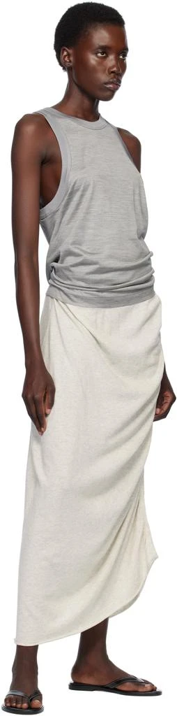 LAUREN MANOOGIAN Gray Drape Maxi Skirt 4