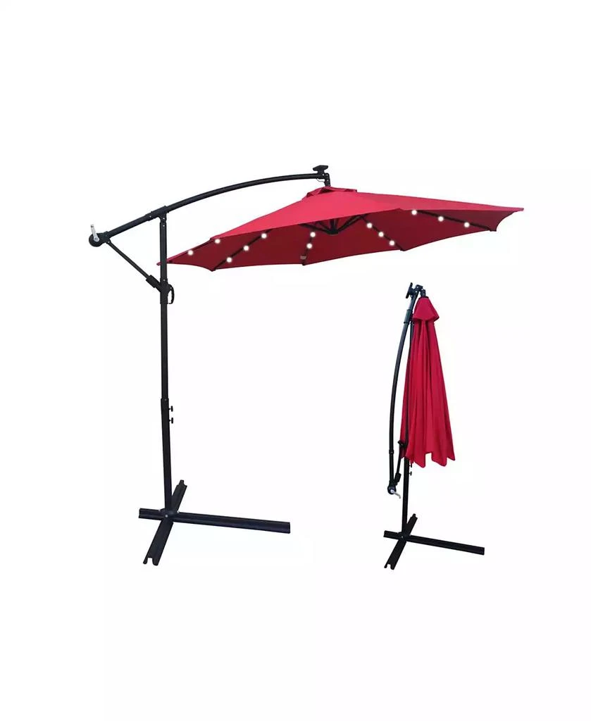 Streamdale Furniture Simplie Fun 10 FT Outdoor Patio Umbrella Solar Powered LED Lighted 8 Ribs Umbrella With Crank