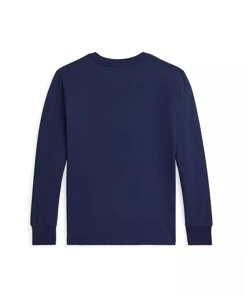 Ralph Lauren Kid's Dog-Print Cotton Long-Sleeve T-shirt