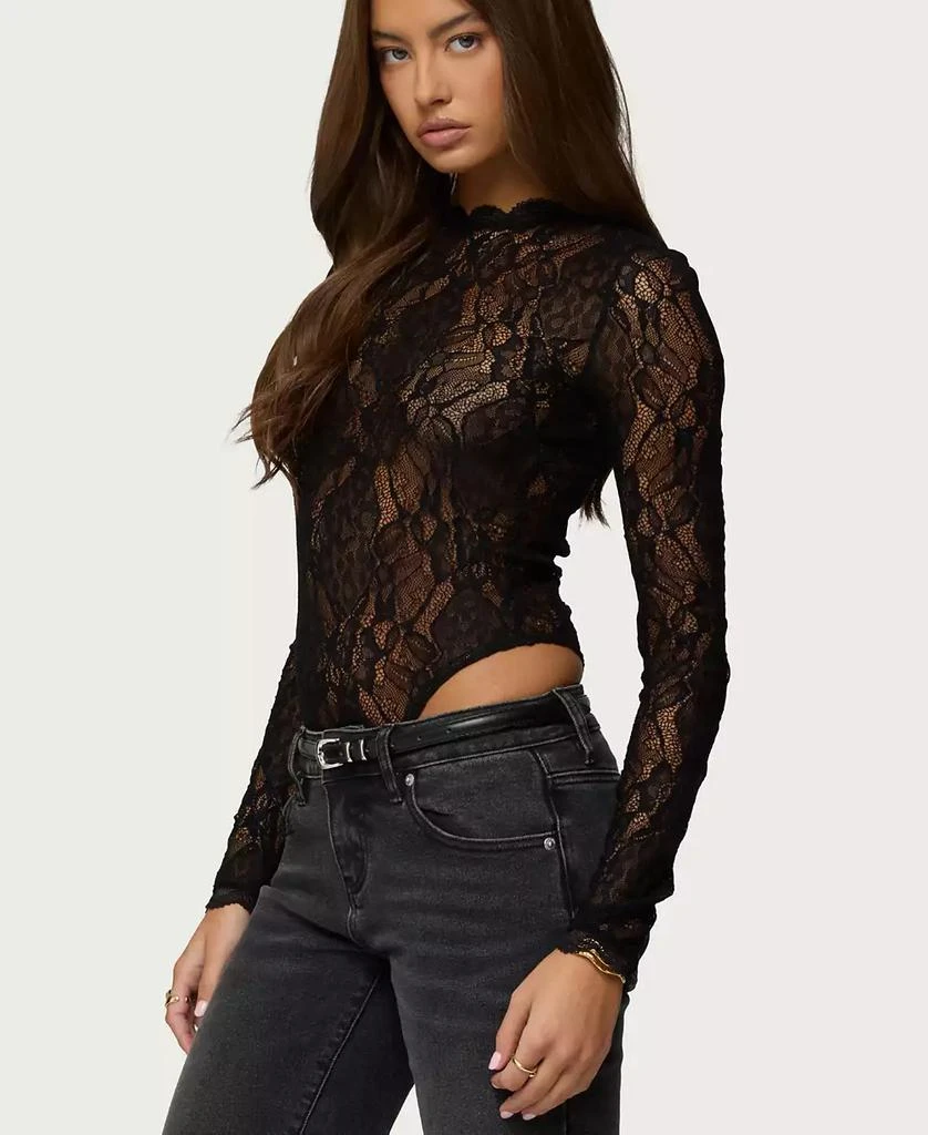 Edikted Women
s Rosalinda Sheer Lace Bodysuit 3