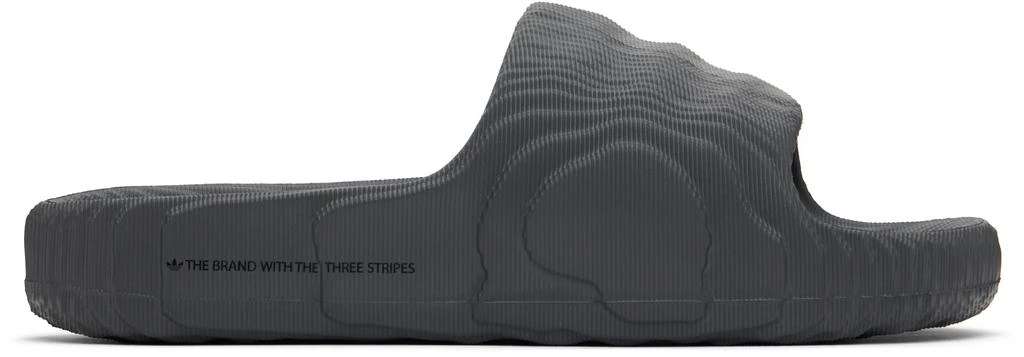Adidas Gray Adilette 22 Pool Slides 1