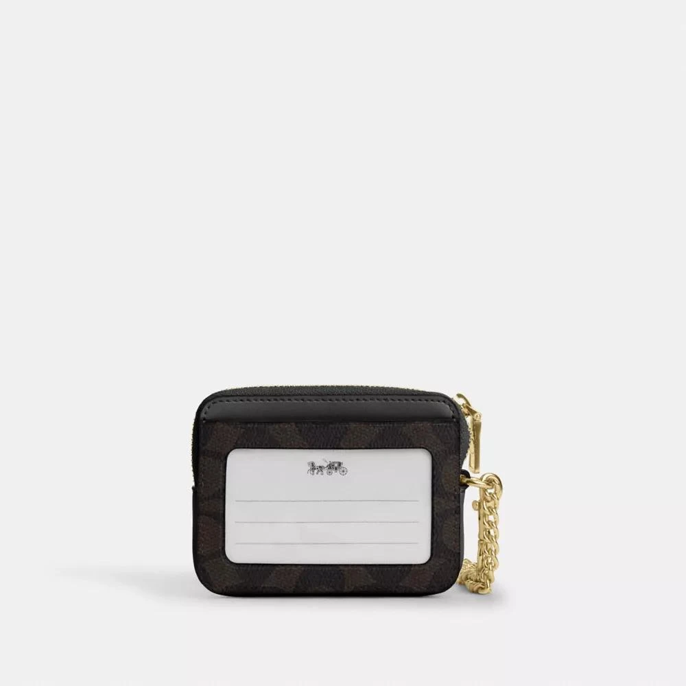 Coach Zip Card Case In Signature Canvas 2
