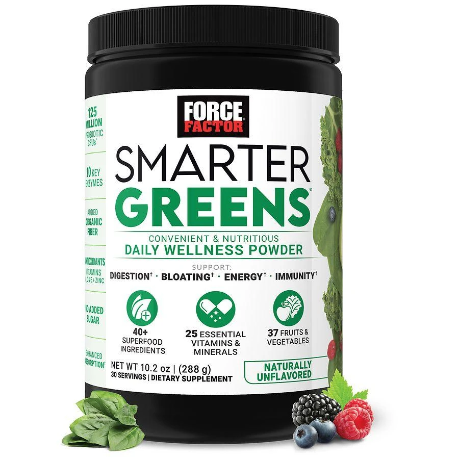 Force Factor Smarter Greens Daily Wellness Powder Unflavored 1