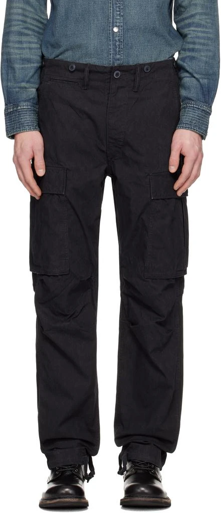 RRL Black Surplus Poplin Cargo Pants