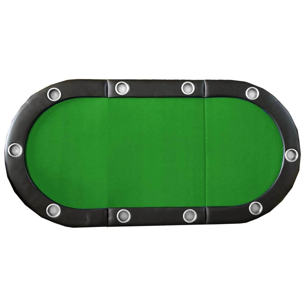 Streamdale Furniture Tri-Fold 10-Player Poker Tabletop for Texas Holdem, Blackjack 1