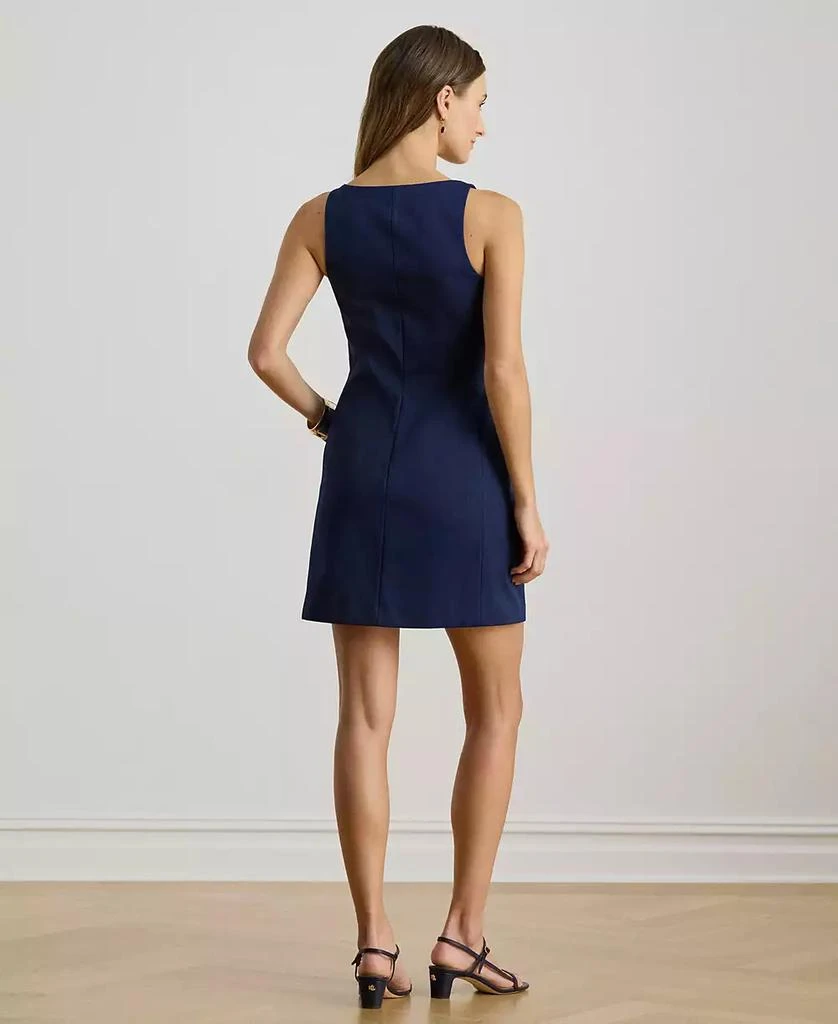 Ralph Lauren Button-Trim Faille Cocktail Dress - Refined Navy