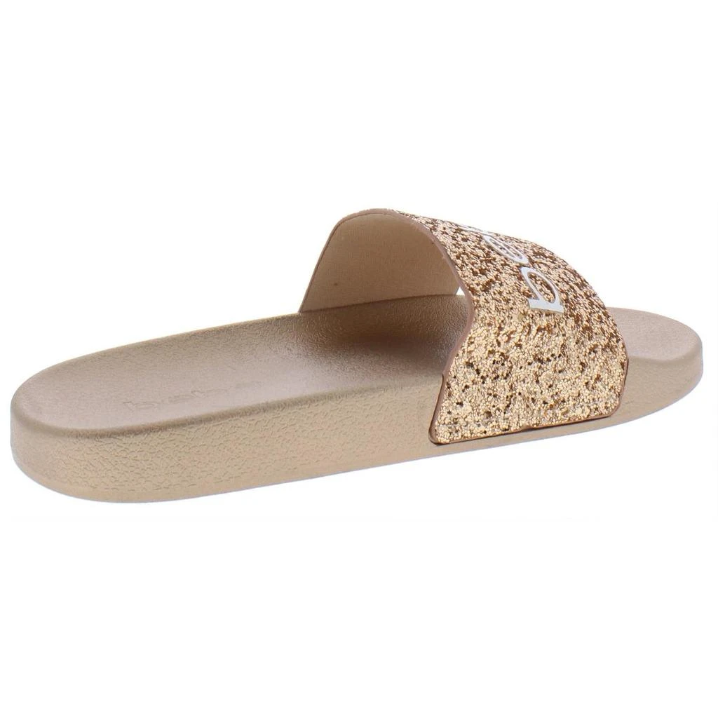 Bebe Fraida Womens Glitter Logo Slide Sandals 2