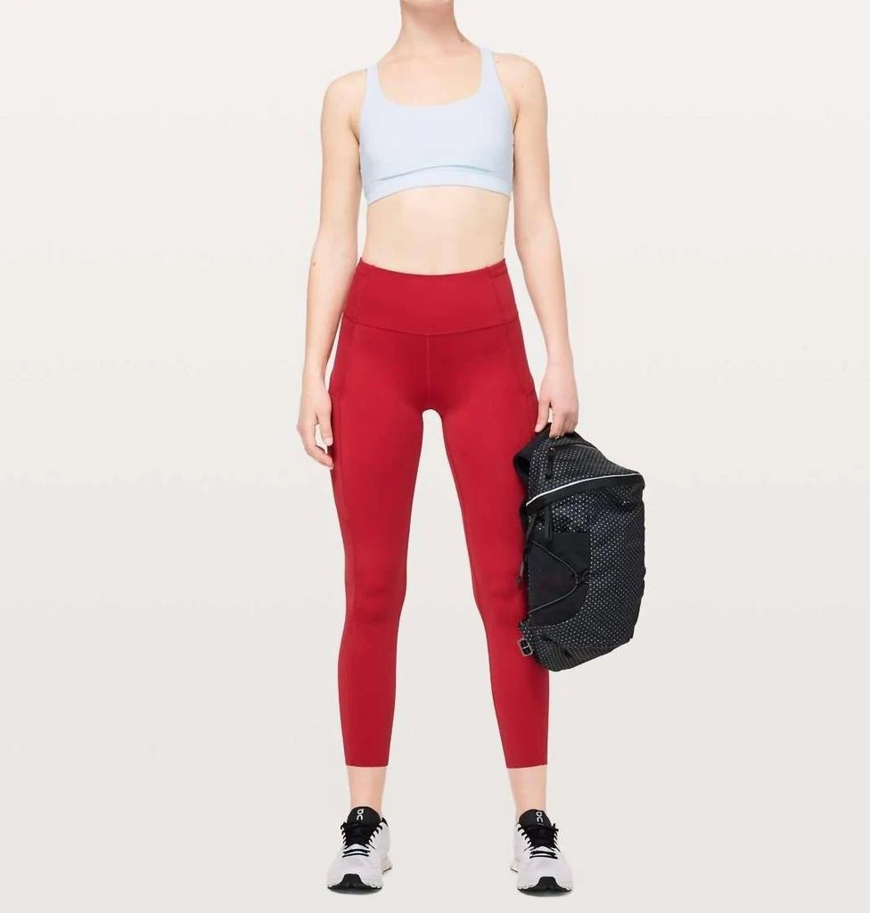 Lululemon Fast & Free 7/8 Tight Ii Non-Reflective Nulux 25" In Dark Red 2