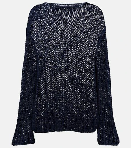 Khaite Elowen open-knit cotton-blend sweater 1