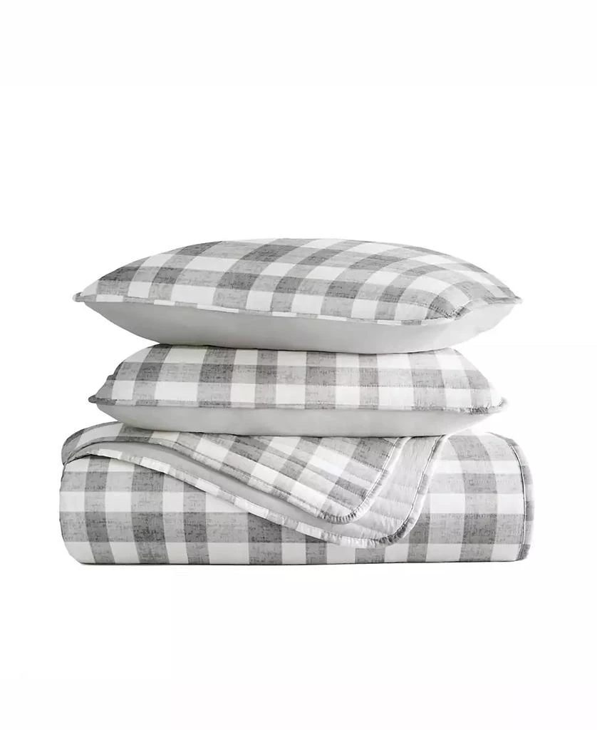 IENJOY HOME Watercolor Plaid Reversible 3-Pc. Quilt Set 4