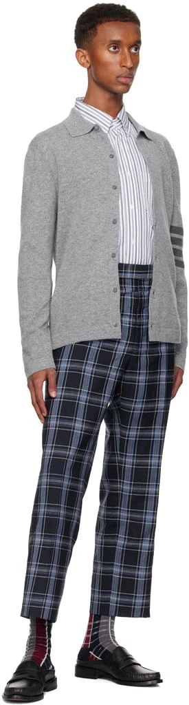 Thom Browne Gray Cashmere Jersey Stitch 4-Bar Cardigan 4
