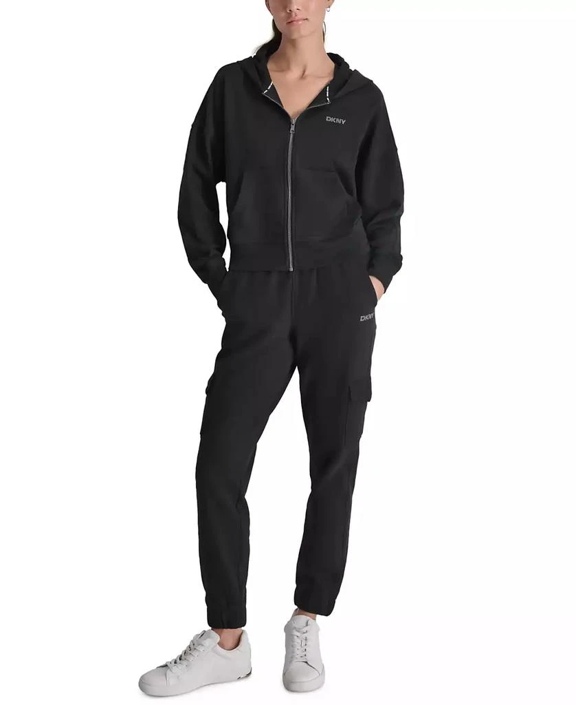 DKNY Sport Women's Rhinestone Logo Full-Zip Hoodie 5