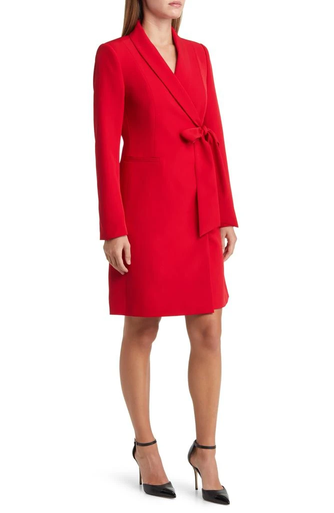 Tahari Side Tie Long Sleeve Wrap Coat Dress 3