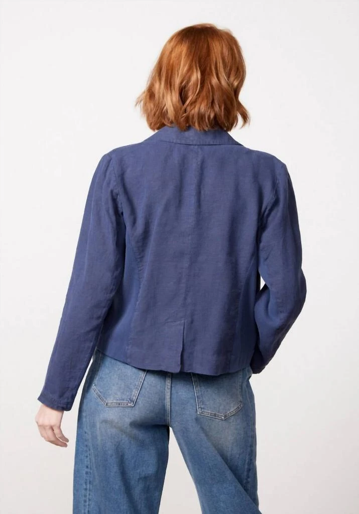 Michael Stars Pearson Ribbed Mix Blazer In Blue 2