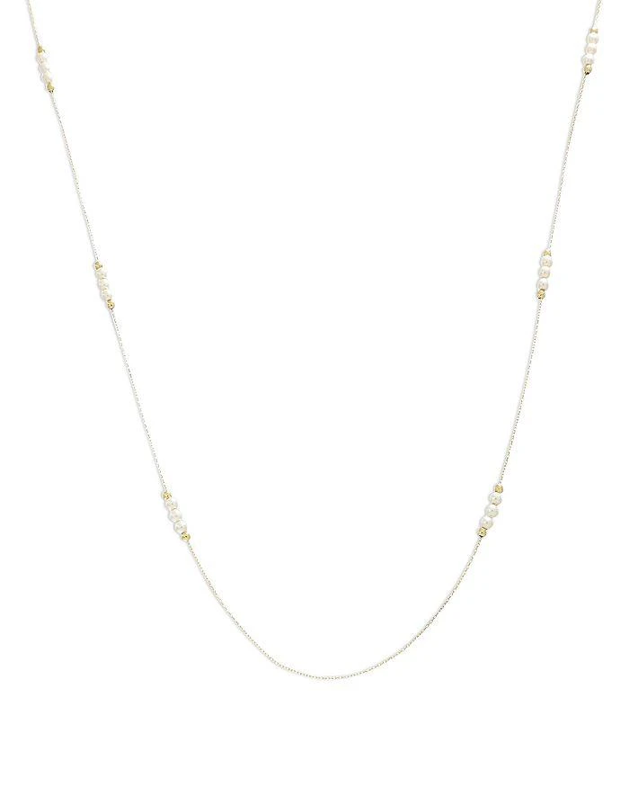 Moon & Meadow 14K Yellow Gold Swarovski Imitation Pearl Station Necklace, 24"