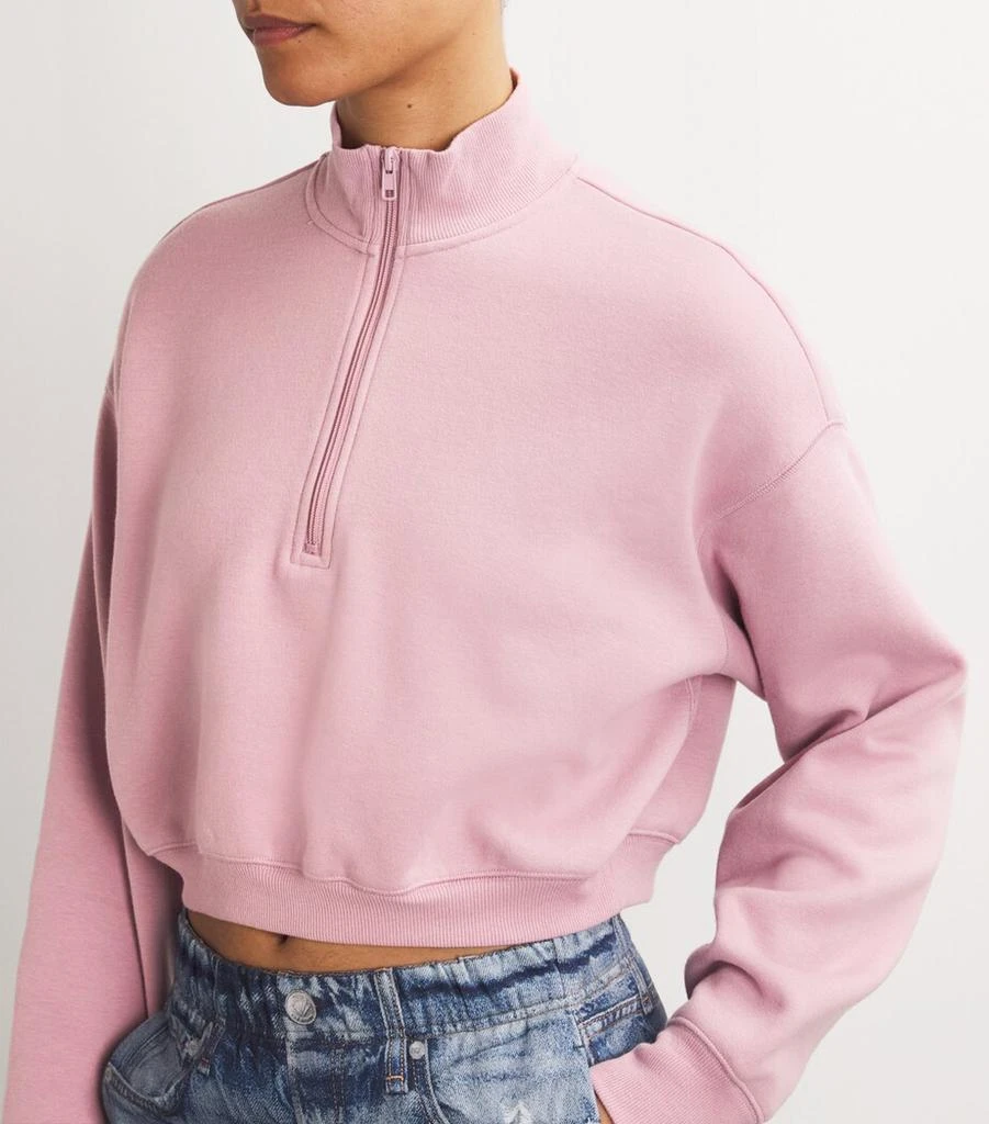 SKIMS Fleece Cropped Half-Zip Sweater 6