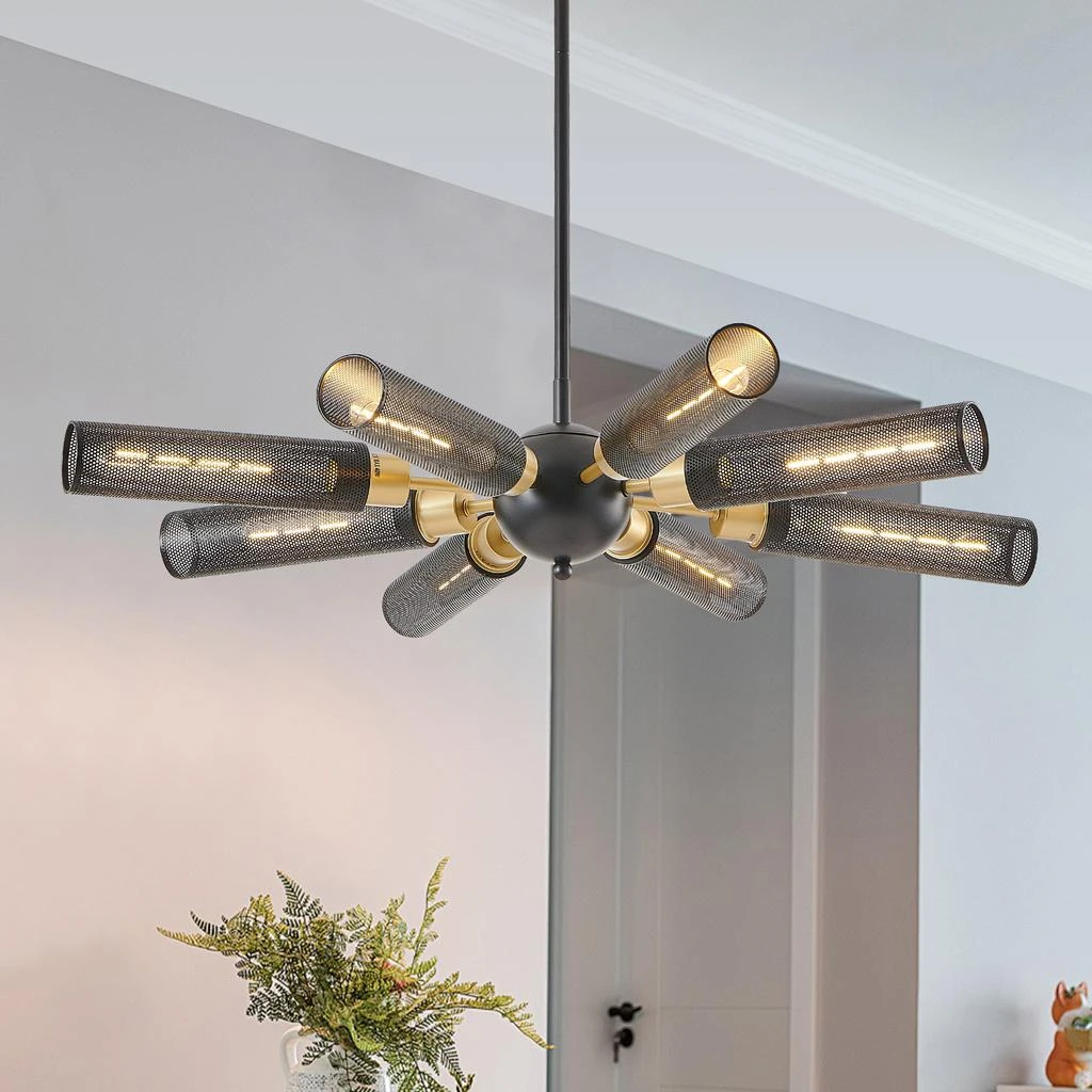 Streamdale Furniture Streamdale Sputnik Chandelier, 8-Light Pendant Light with Mesh Shades 4