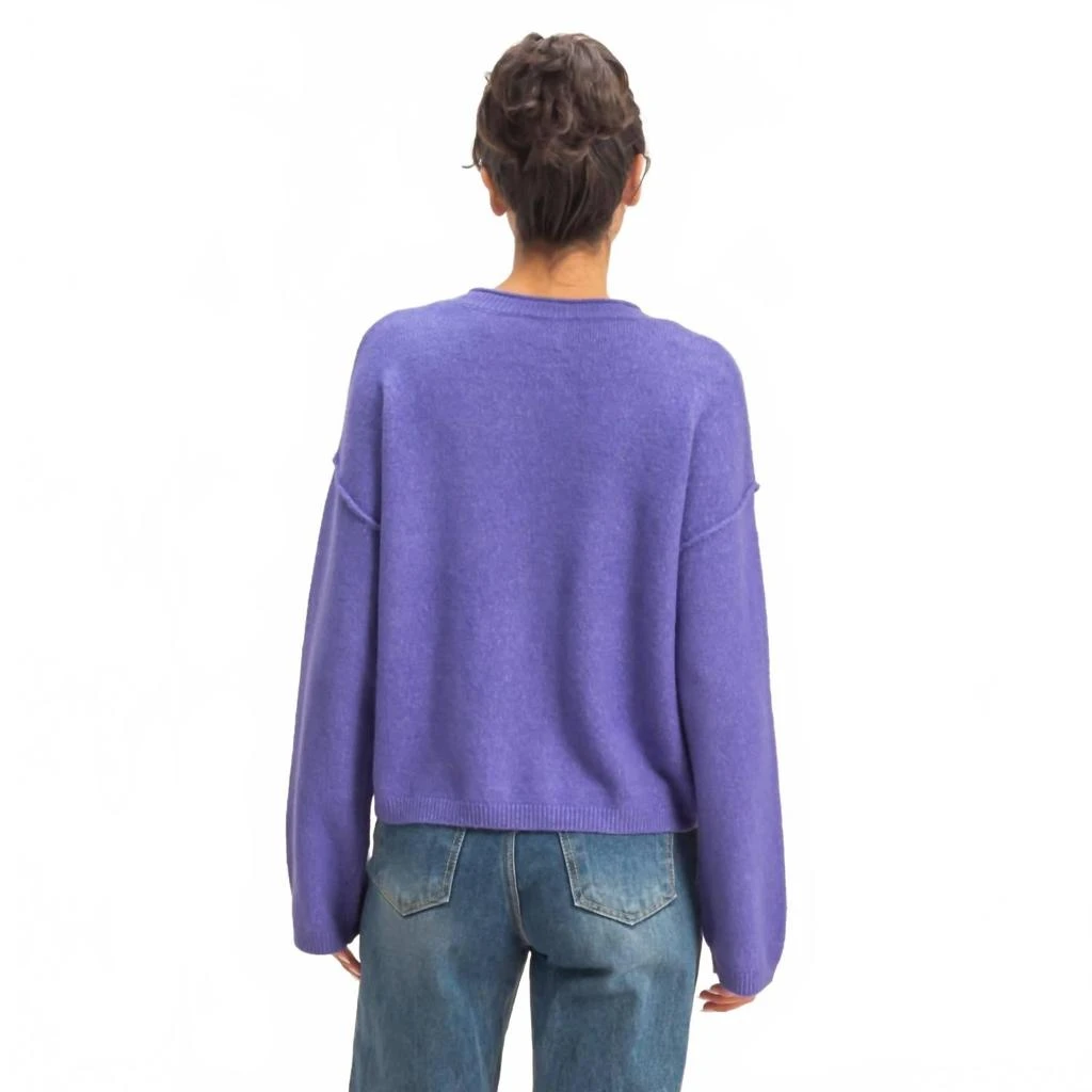 HYFVE Pop Of Color Cardigan Sweater In Purple 2