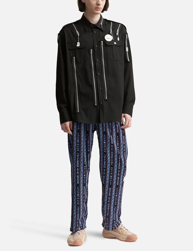 99% IS 80's Hard Core Stretch Cut Out Zipper Shirt 5