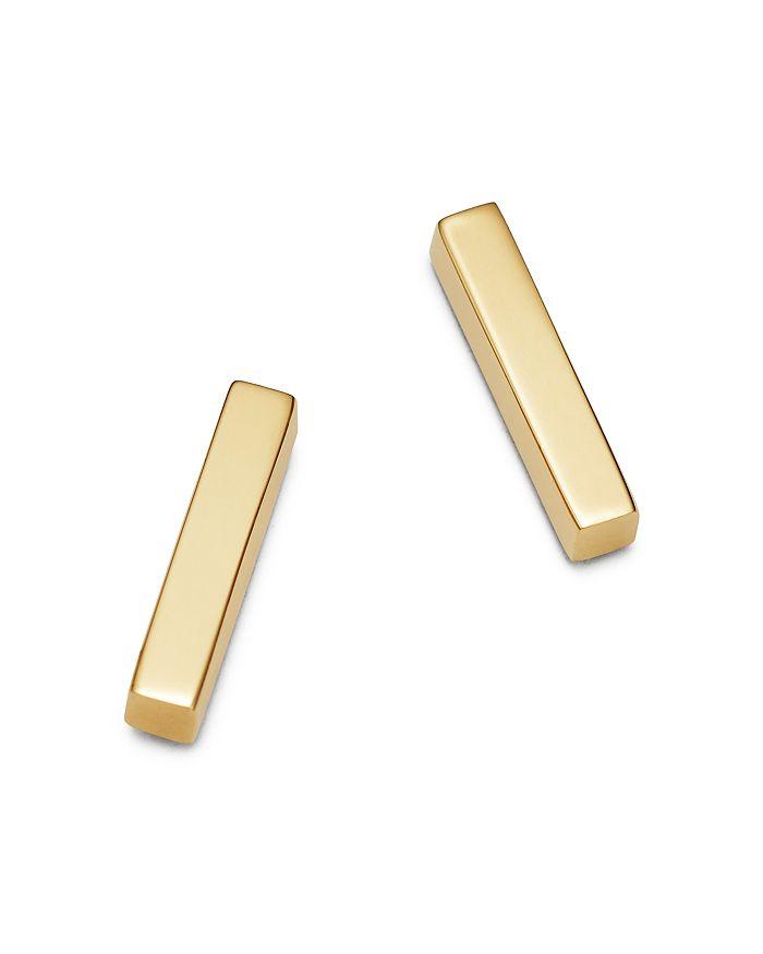 Moon & Meadow Bar Stud Earrings in 14K Yellow Gold - Exclusive