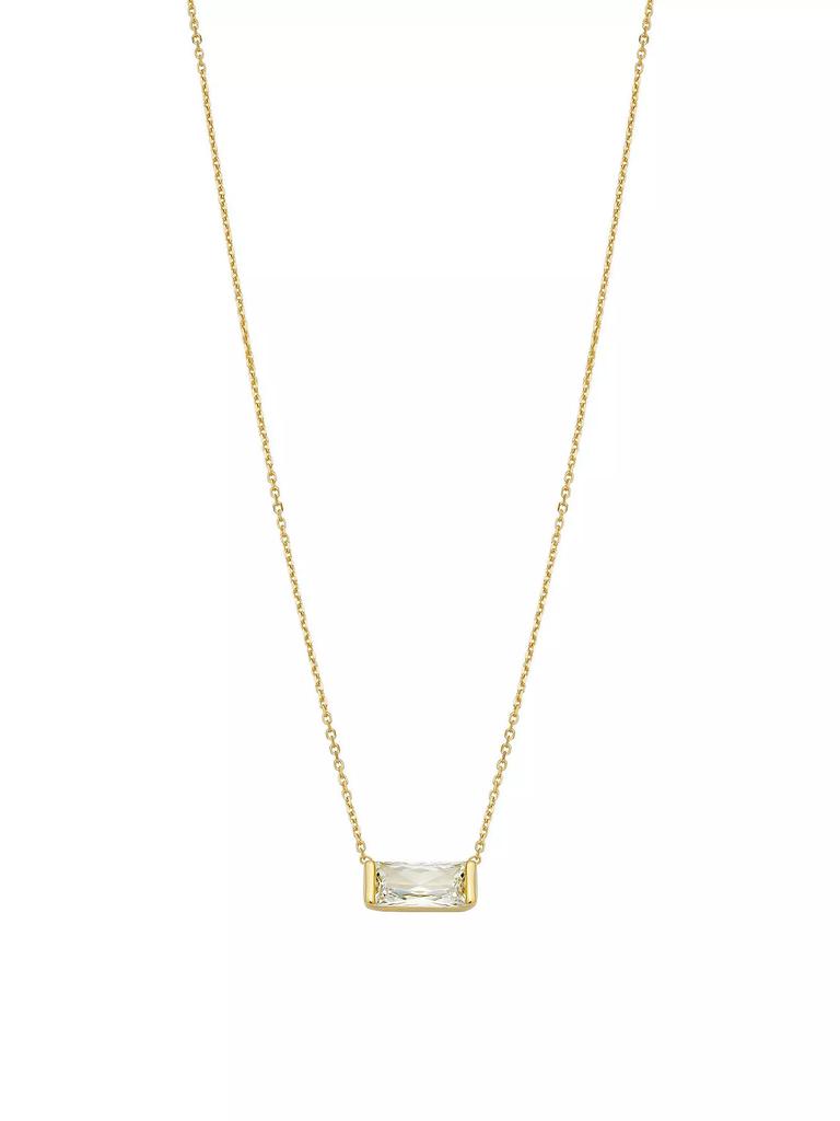 Oradina 14K Yellow Gold Fresco Baguette Bold Pendant Necklace
