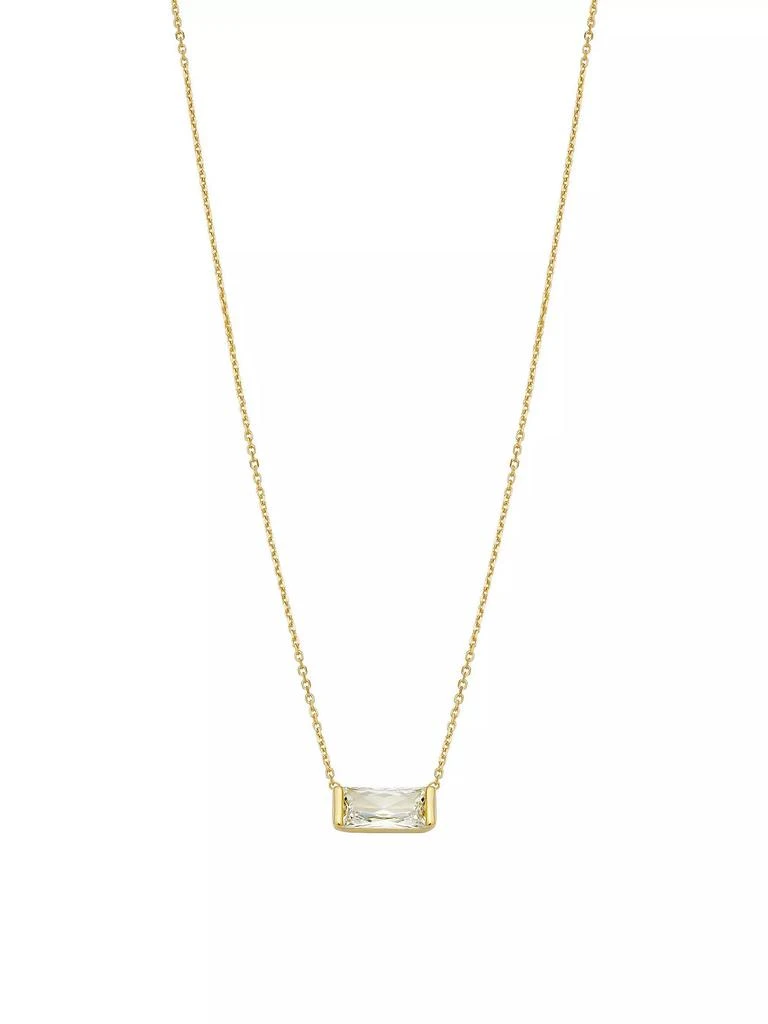 Oradina 14K Yellow Gold Fresco Baguette Bold Pendant Necklace 1