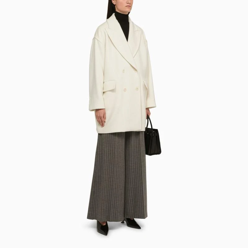 Max Mara White wool double-breasted coat 3
