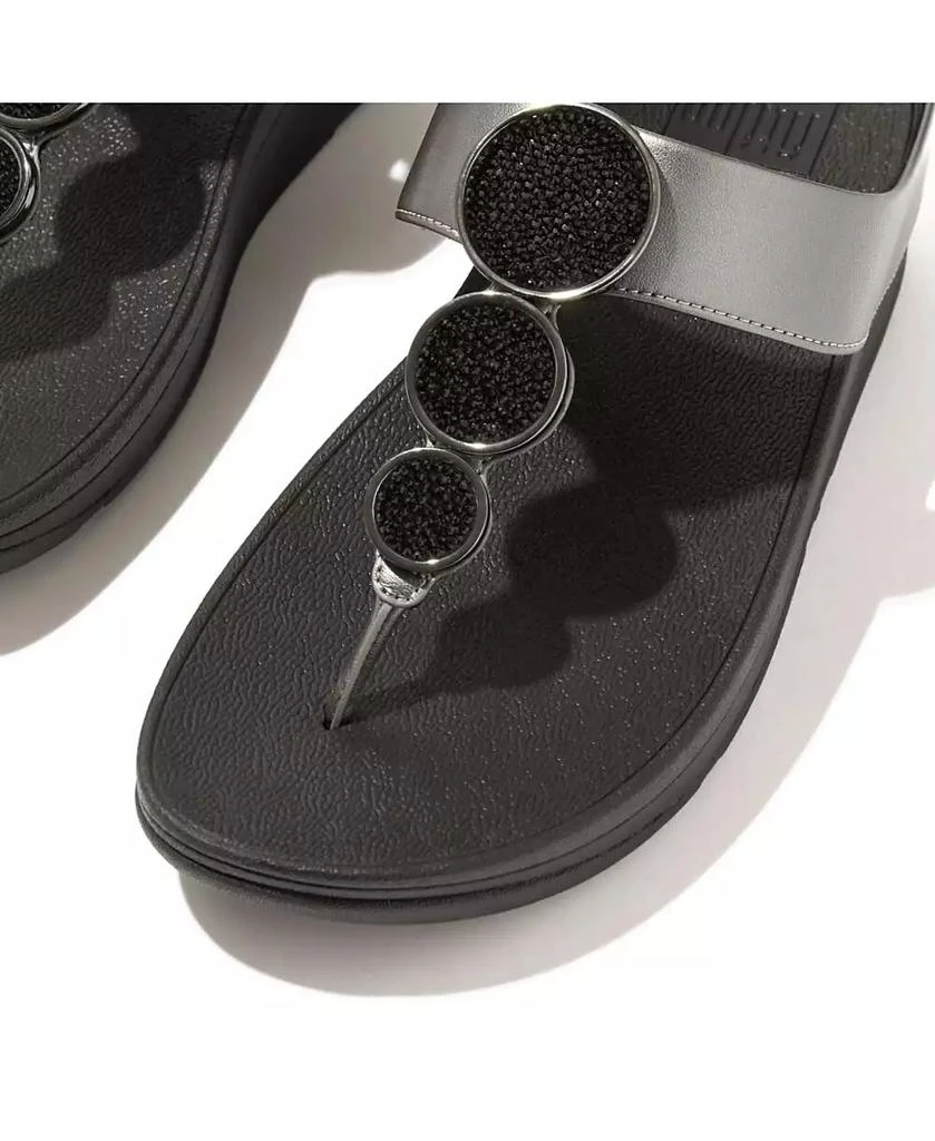 FitFlop Women's Halo Bead-Circle Metallic Toe-Post Sandals 6