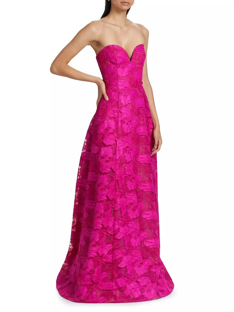 Monique Lhuillier Francine Guipure Lace Strapless Gown 4