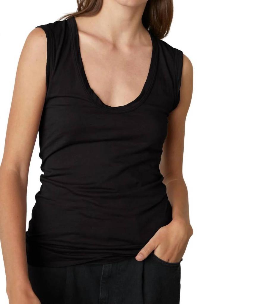 Velvet by Graham & Spencer Velvet By Graham & Spencer - ESTINA COTTON GAUZE SCOOP NECK TANK TOP