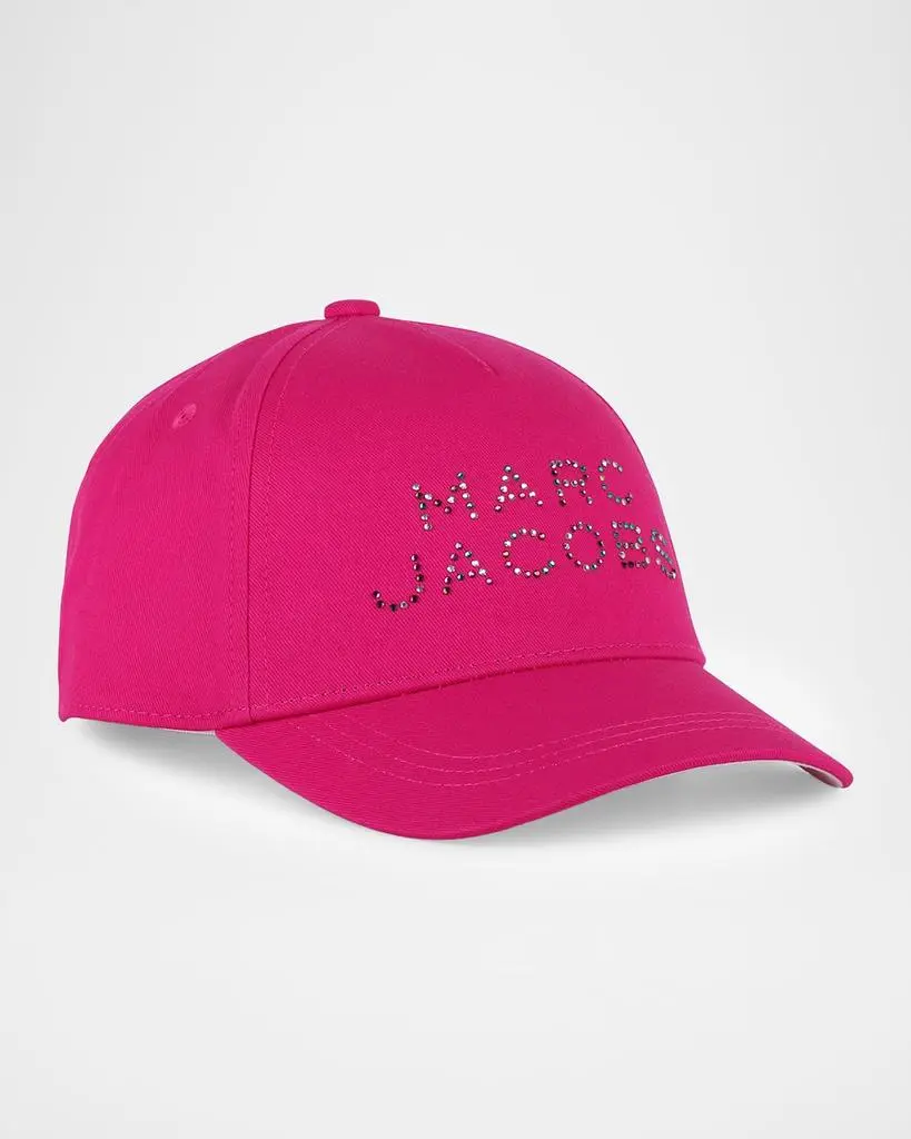 Marc Jacobs Girl's Logo Rhinestone Baseball Cap, Size S-L