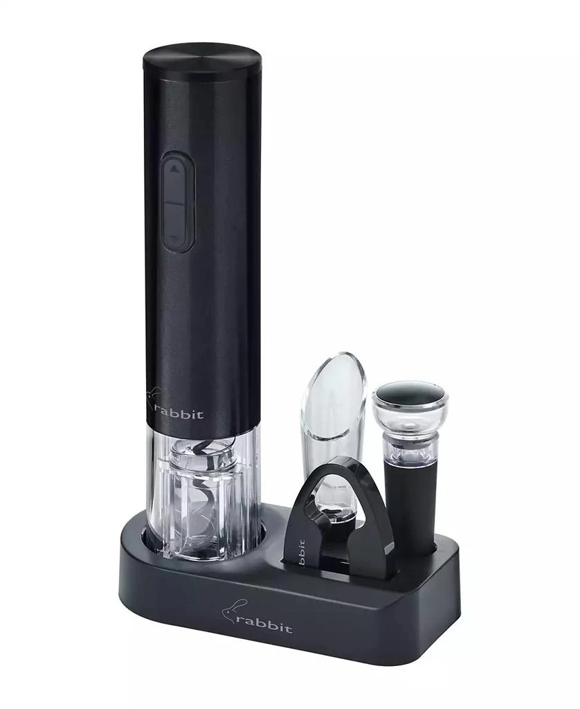 Rabbit Black Stainless Steel Wine Opener, 5 Piece Set 4