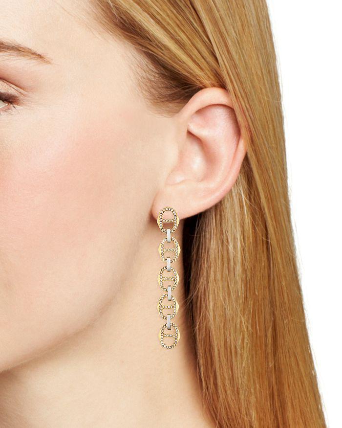 AQUA Refined Punk Linear Chain Link Earrings - Exclusive