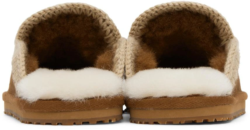 Mou Brown Stitch Slippers 2