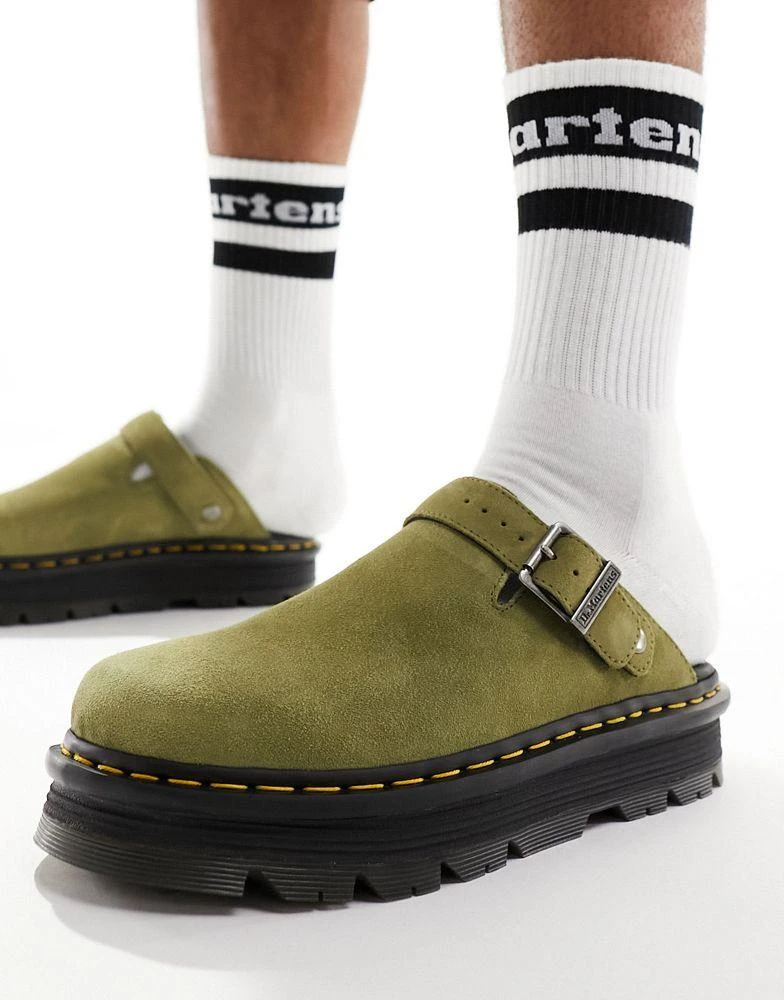 Dr. Martens Dr Martens ZebZag mule in khaki suede 3