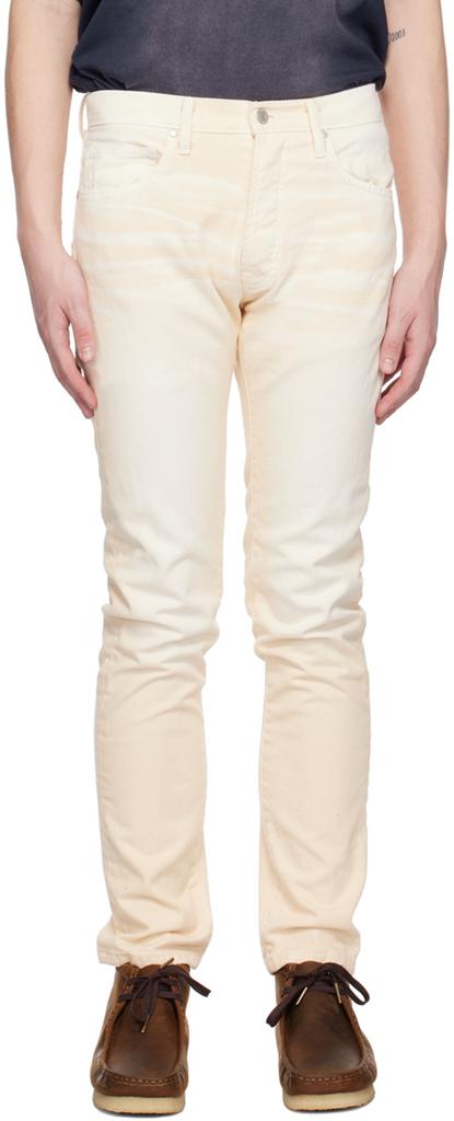 Alchemist Beige Button-Fly Jeans