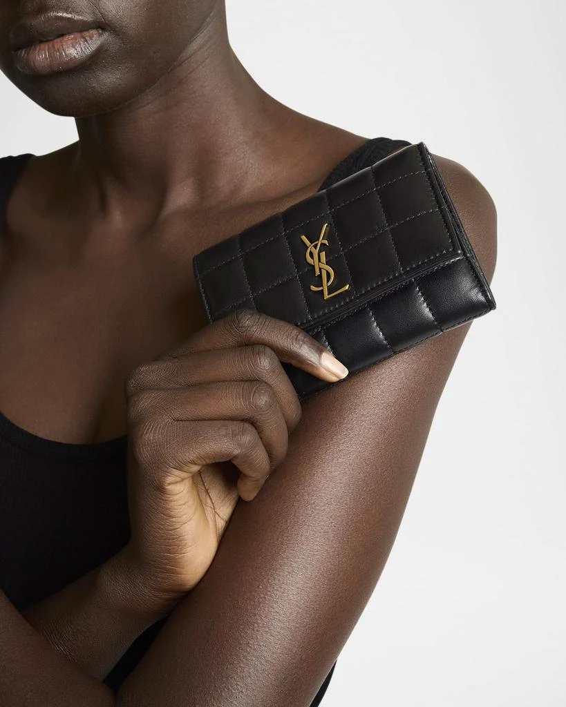 Yves Saint Laurent YSL Slim Trifold Wallet in Quilted Leather 2