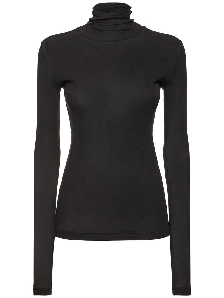 AURALEE High Gauge Sheer Rib Turtleneck Top