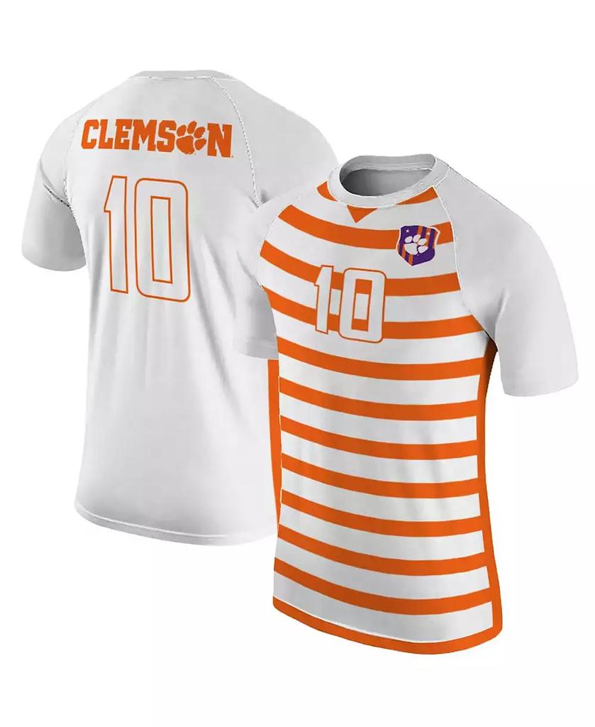 The Original Retro Brand Men's Number 10 White Clemson Tigers Soccer Jersey
