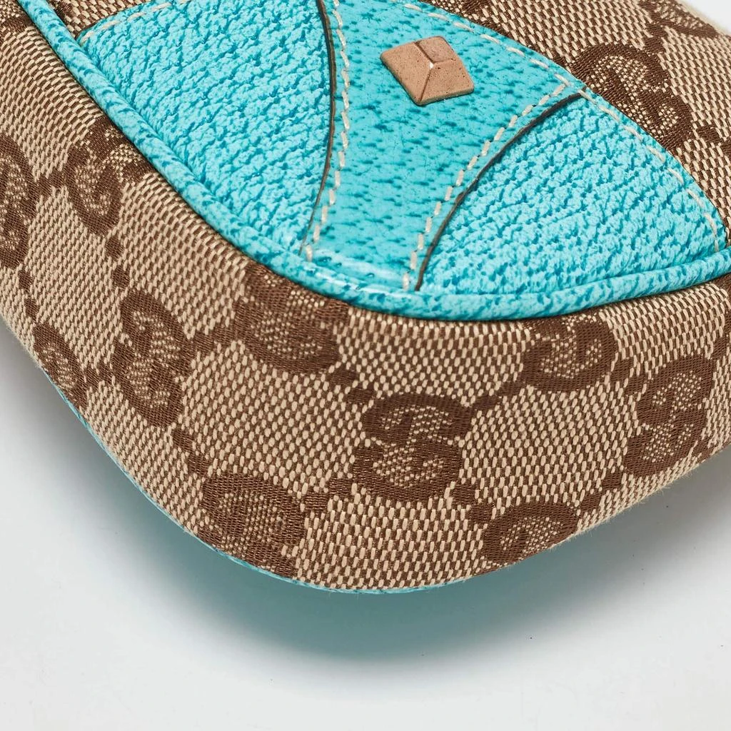 Gucci Gucci Beige/Blue GG Canvas and Leather Baguette Bag 13
