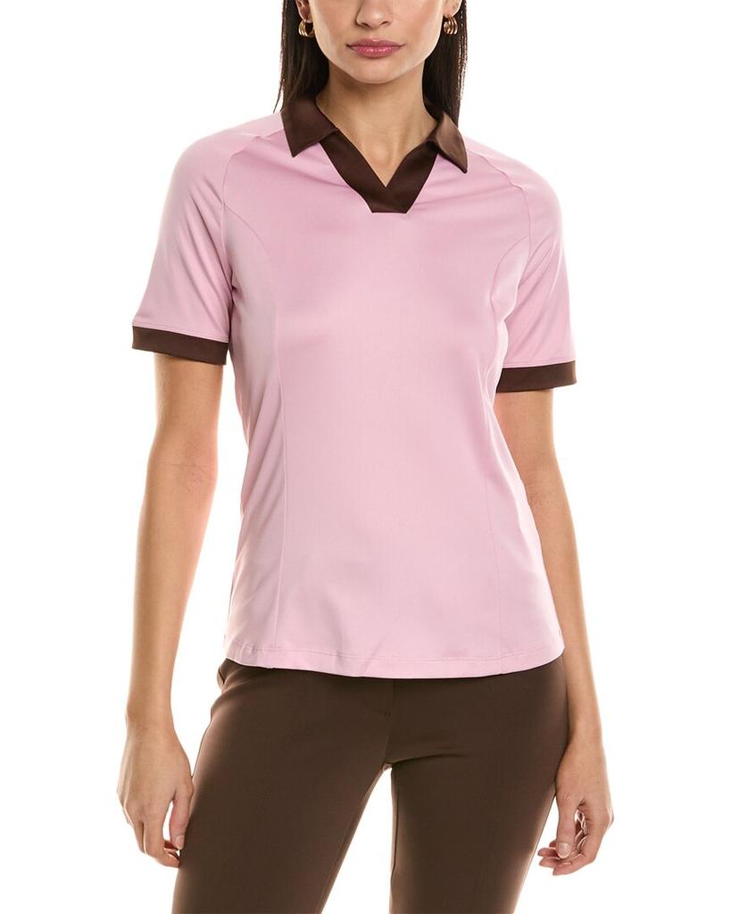 Callaway womens  V-Placket Colorblock Polo Shirt, xs, Pink