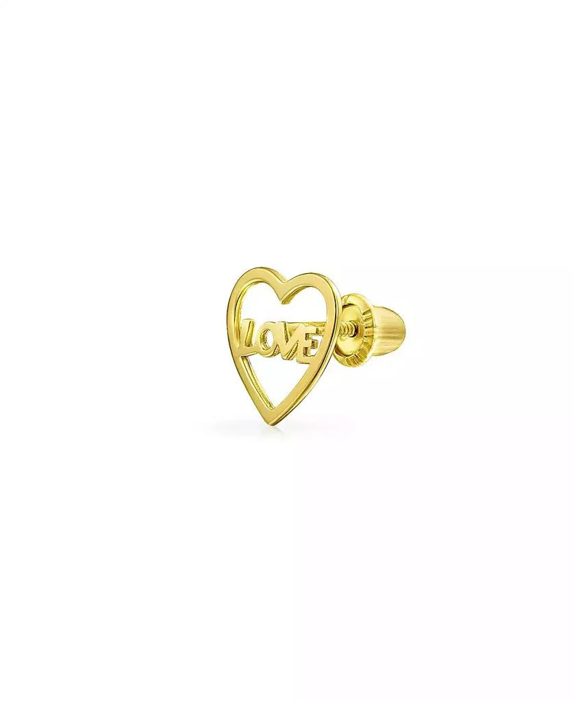 Bling Jewelry Petite Minimalist Helix14K Yellow Gold Cartilage Ear Lobe Piercing Word Symbol Of Love Heart Stud Earring Daith 1 Piece 1