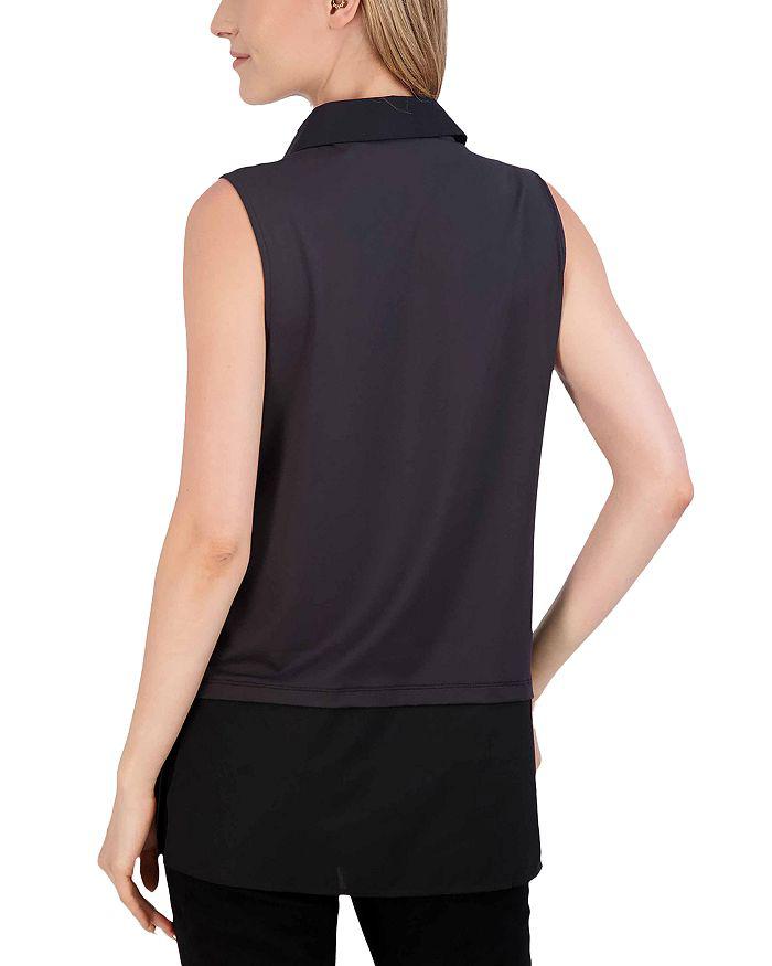 FOXCROFT Sasha Mixed Media Top