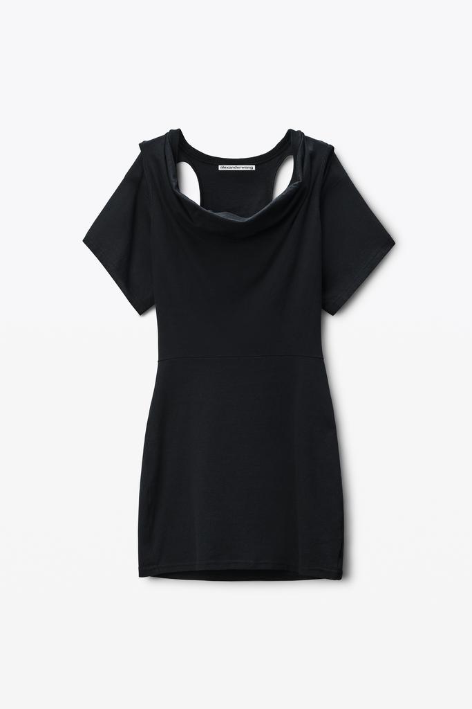 Alexander Wang black deconstructed minidress
