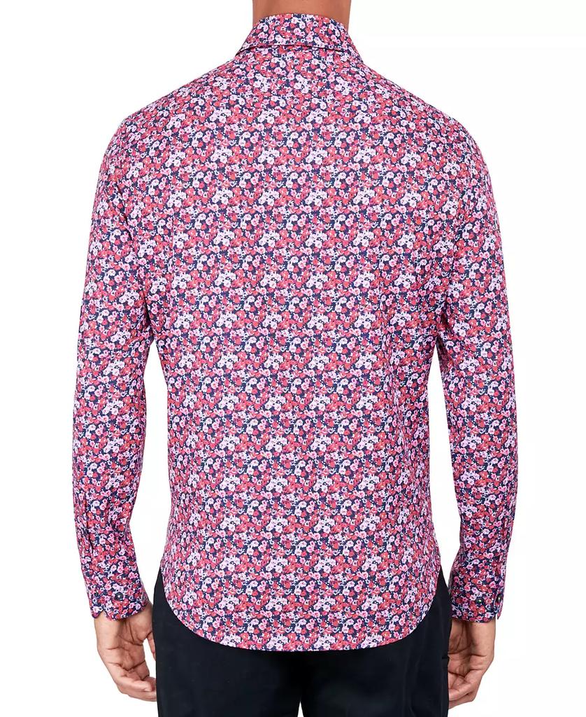 Society of Threads Men's Regular-Fit Non-Iron Performance Stretch Rose-Print Button-Down Shirt