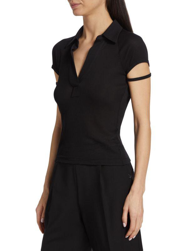 2025SS 新作セオリーCap Sleeve Polo Shirt Helmut Lang Strappy Cap Sleeve Polo - Women's Polo Shirts