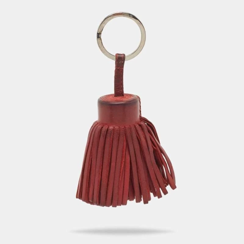 Hermes Hermes Ruby Lambskin Leather Carmen Tassel Keychain 1