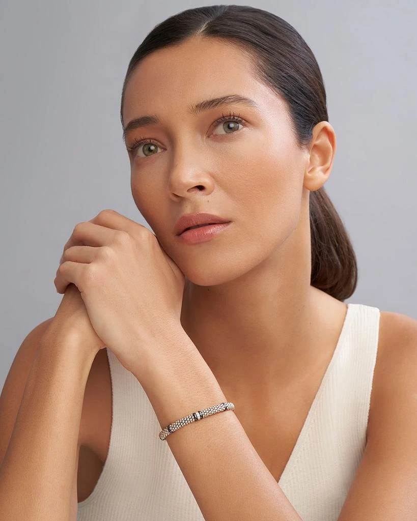 LAGOS Single Station Diamond Black Caviar Bracelet in Sterling Silver 2